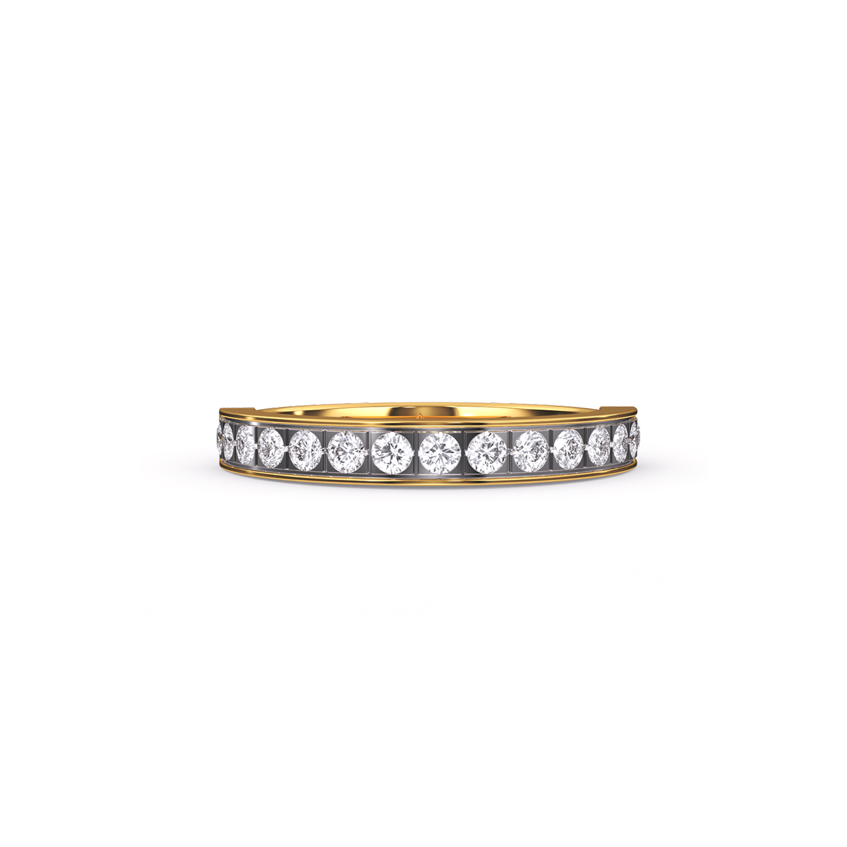 Delicate Two Tone Round Diamond Band For Her